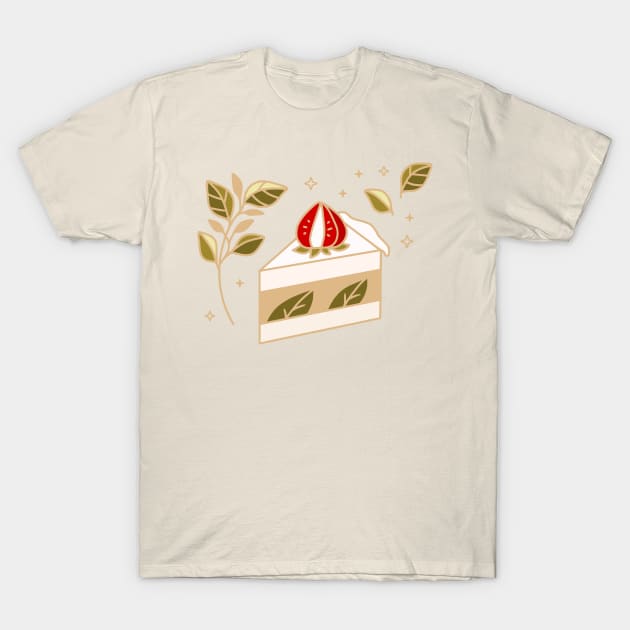 Green Tea and Strawberry Cake T-Shirt by thecolorblooms